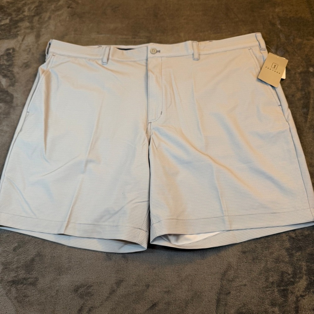 PGA TOUR Performance Golf Shorts Light Blue Micro Dot Pattern Mens Size 42 NWT